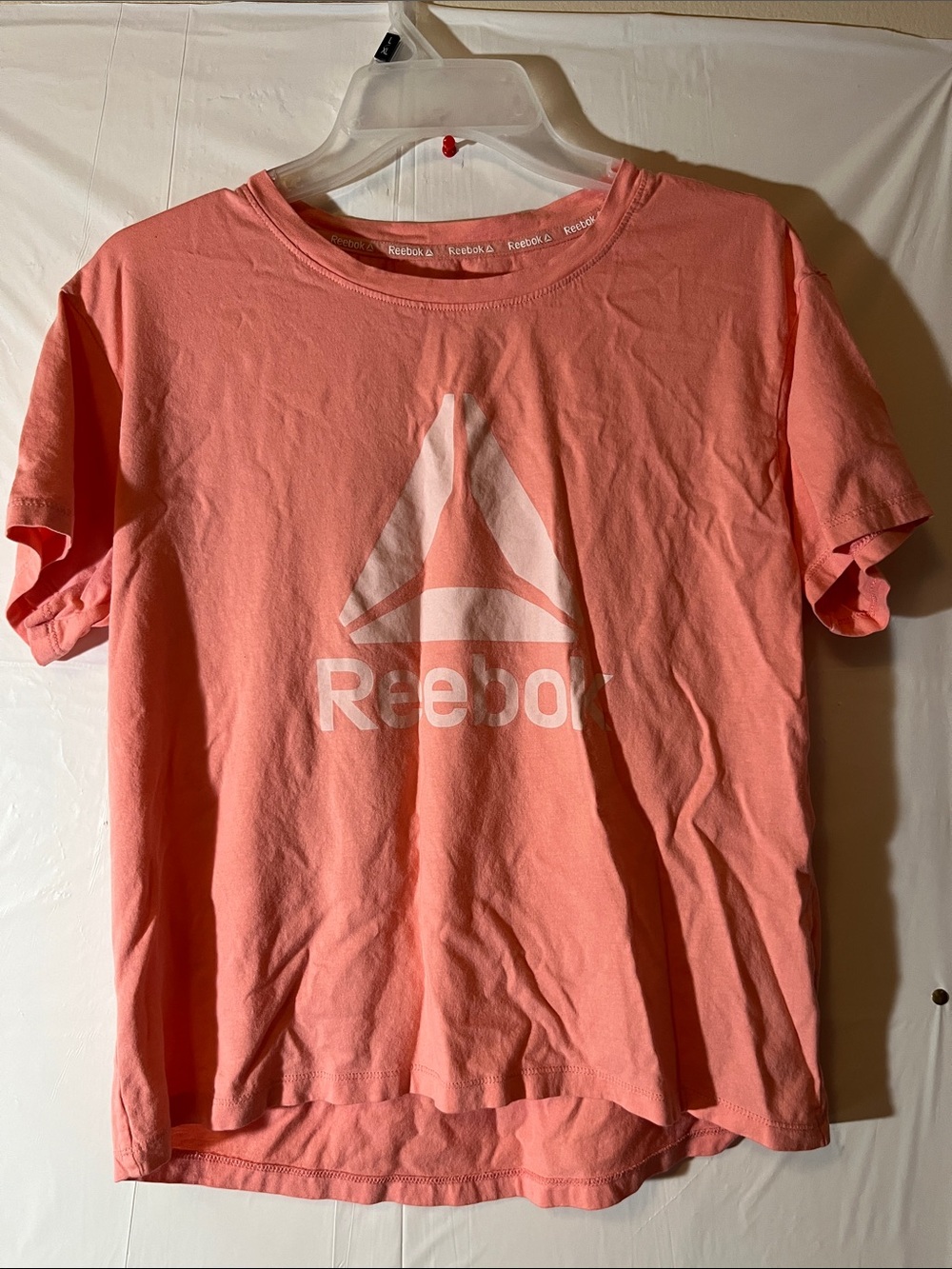 Reebok Kids Coral Pink Logo Short Sleeve Tee